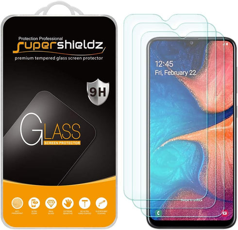 Supershieldz (3 Pack) Designed for Samsung Galaxy A20 Tempered Glass Screen Protector, Anti Scratch, Bubble Free...