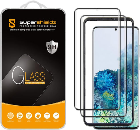 Supershieldz (2 Pack) Designed for Samsung Galaxy S20 5G / Galaxy S20 5G UW Tempered Glass Screen Protector with (Easy Installation Tray), (3D Cur...