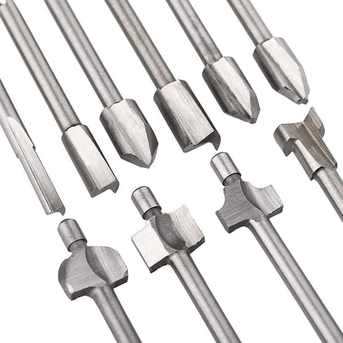 Mesee 10Pcs HSS Router Bits 1/8"(3mm) Shank Carbide Engraving Bit Set Fit Rotary Tool Tools for DIY Woodworking Edge Grooving Carving Milling Trim...