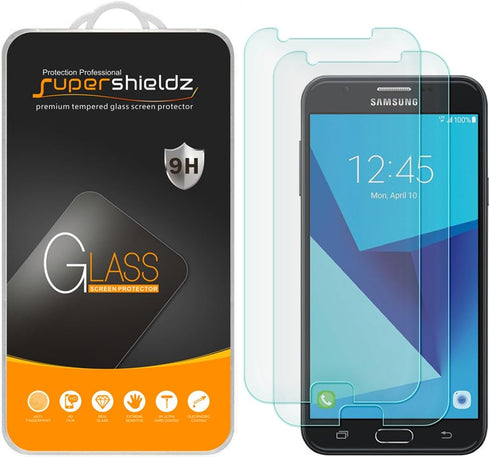 Supershieldz (2 Pack) Designed for Samsung Galaxy J7 (2017) Tempered Glass Screen Protector, 0.33mm, Anti Scratch, Bubble Free......