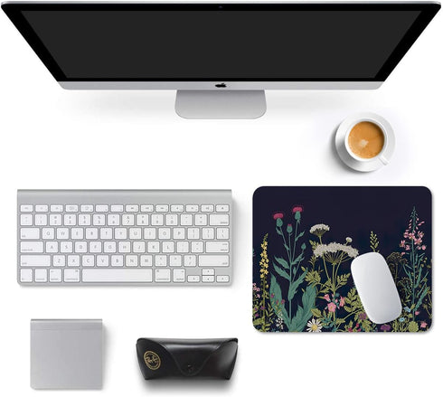 Mouse Pad, Square Nature Style Anti-Slip Rubber Mousepad with Durable Stitched Edges for Gaming Office Laptop Computer Women Men Kids, Cute Custom...