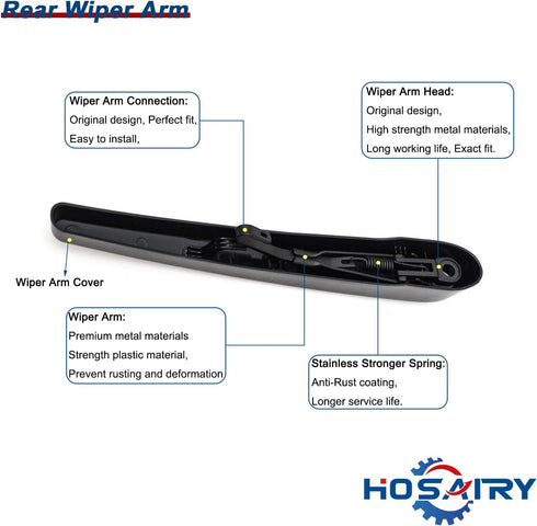 Rear Wiper Arm Blade Set for Buick Encore 2013-2020, for Chevy Trax 2015-2020 Rear Windshield Wiper Arm Blade Assembly 95915136 95466019...