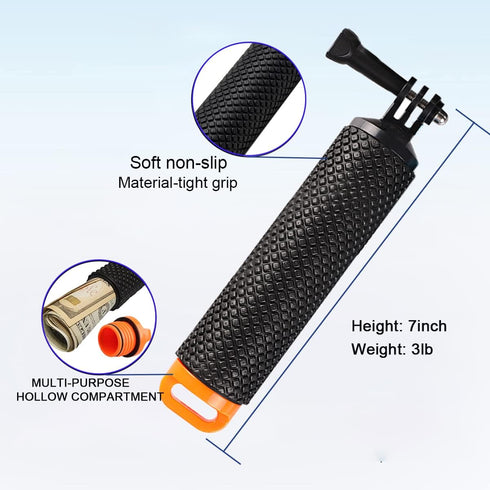 WLPREOE?5PCs Waterproof Floating Handle Hand Grip for GoPro + Camera Float Strap for iPhone, Underwater Camera, for GoPro Hero 11 10 9 8 7 6(Orang...