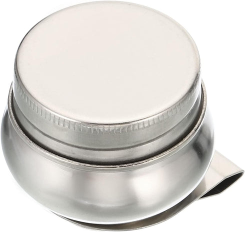 PATIKIL 2" x 1.8" Palette Cups, Paint Pot Container Cup with Lid and Clip Stainless Steel for Oil Painting, Silver...