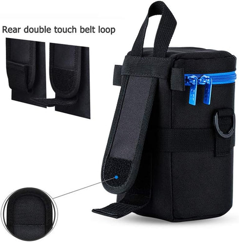 JJC Camera Lens Pouch Case for Canon EF 50mm f1.2 EF 24-70mm EF 70-300mm Tamron SP 70-300mm & More, Zipper Polyester Lens Protective Bag Interior ...