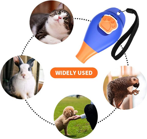 Dog Training Clicker with Whistle and Wrist Strap - Positive Behavior Reinforcer for Pets - All Ages, Puppy and Adult Dogs - Use to Reward and Tra...
