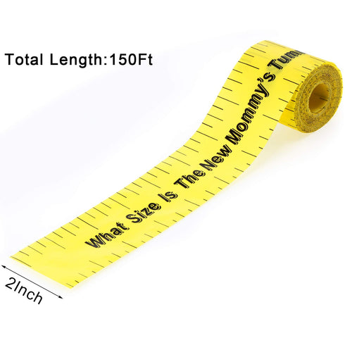 2 Rolls 2in x 150ft Baby Shower Measuring Tape Tummy Measure Belly Game for Baby Shower Party Supplies...