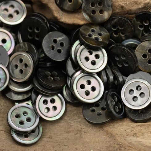 20 Pieces Genuine Black Mother of Pearl Buttons Natural Black MOP Buttons for Shirts Dresses Polo DIY Craft (Diameter 9MM)...