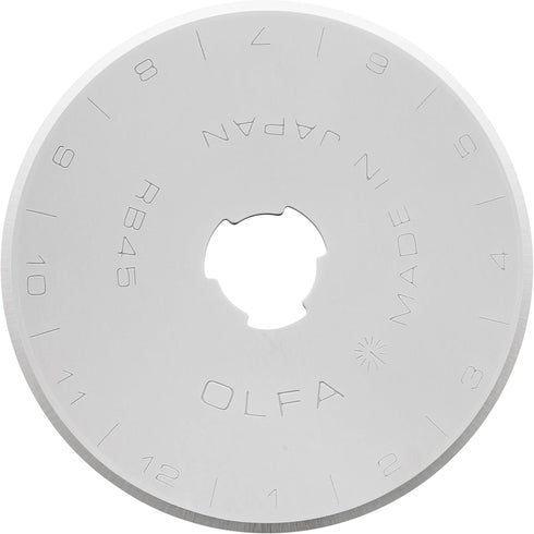 OLFA 45mm Rotary Cutter Replacement Blade, 1 Blade (RB45-1) - Tungsten Steel Circular Rotary Fabric Cutter Blade for Crafts, Sewing, Quilting, Fit...