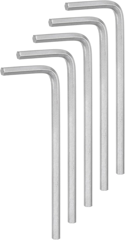 5pcs Hex Key Wrench 3mm L-Shape Hexagon Metric Wrenches Chrome Vanadium Steel Repairing Tool for Home Repair, Silver Tone...
