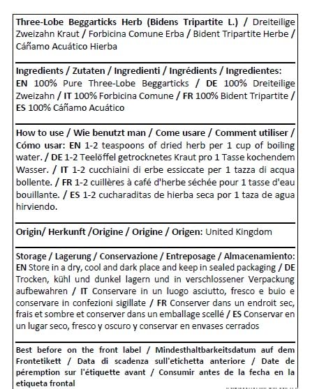 Three-Lobe Beggarticks Herb - Bidens Tripartita L # Herba Organica # Beggarticks, Trifid Bur-marigold (50g)...