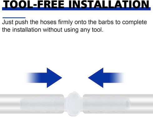 Plastic Hose Barb Fitting, 1/2" x 1/2" Pipe Connectors, Barbed Splicer Mender Joint Adapter Union Fitting, 6 Pcs...