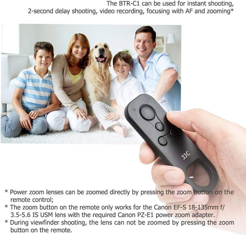 JJC Wireless Bluetooth Remote Control Replace Canon BR-E1 for Canon EOS R100 R50 R10 R8 R7 R6 Mark II R6 R5 M50 M6 Mark II M200 6D Mark II Reble T...