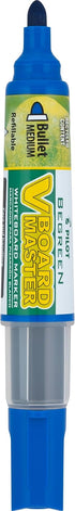 PILOT V Board Master Refillable Dry-Erase Markers, Bullet Tip, Blue Ink, 12 Count...