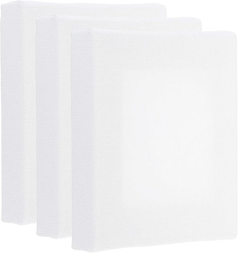 PATIKIL Paint Canvases Panel for Painting, 3 Pack 4x4 Inch Square Wood Frame Stretched Blank Art Board Panels for Acrylic, Oil, Tempera Painting, ...