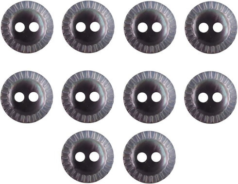10 Pieces Genuine Black Mother of Pearl Buttons 10MM with Flower Pattern for Women Shirts Dresses Polo Skirts Sewing Craft, Natural Real Black Mop...