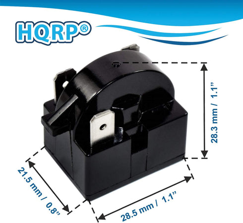 HQRP QP2-4R7 4.7 Ohm 3-Pin PTC Starter/Start Relay Replacement compatible with Mini Fridges, Compact Refrigerators, Beverage & Wine/Beer coolers, Deep Freezers, Beer/Wine Refrigerators