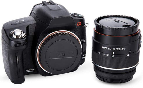 JJC 2-Pack Body Cap and Rear Lens Cover Kit for Sony Alpha A-Mount DSLR Cameras and A-Mount Lenses Such as A77II A77 A99II A99 A58 A57 A65 A55 A37...