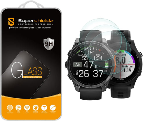 Supershieldz (3 Pack) Designed for Garmin Fenix 8 (Solar/Amoled) 47mm / Fenix E (47mm) / Garmin Forerunner 935 Tempered Glass Screen Protector, An...