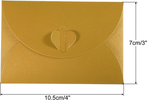 PATIKIL Gift Card Envelopes, 36 Pack Heart Shaped Clasp Small Gift Cards Holder Mini Envelope for Birthdays Weddings, Gold...