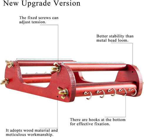 hobbyworker The Wooden Bead Loom Kit with Tweezer and 3 Bags Seed Beads for Jewelry Making Tool,Make Bracelets Necklaces Keychains and Belts...