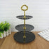 Artliving 3-Tier Plastic Cake Stand Dessert Stand Cupcake Stand Tea Party Serving Platter Black Gold...