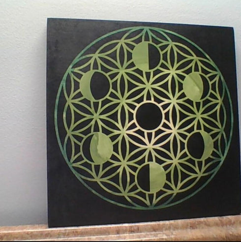 Sacred Geometry Stencil 8x8inch Reusable Hexagon Mandala Stencils Metatron's Cube/The Flower of Life Drawing Templates for Wall Canvas Paper Art C...