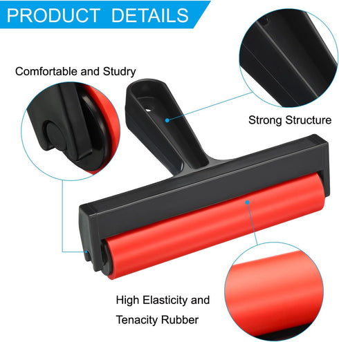 PATIKIL 6 Inch Rubber Roller Brayer, Anti Skid Hard Rubber Roller Tools for Wallpaper Art Craft Printing Printmaking Ink Stamping Tape Constructio...