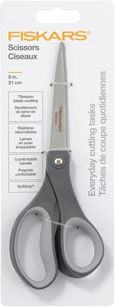 Fiskars Everyday Softgrip Titanium Fashion Scissors (8") - 2pk - Forest Fern...