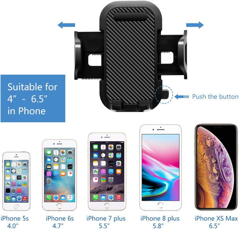 Car Phone Mount, Dashboard & Windshield Cell Phone Holder Stand with One-Touch Design 360° Rotation for All Smartphones...