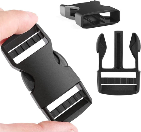 6 Pack 1" Buckle Quick Side Release Buckles Dual Adjustable No Sewing Clips Plastic Buckle Replacement for Nylon Webbing Straps Backpack Belt Dog ...
