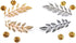 yueton?2 Pairs Metal Golden and Silver Leaves Brooch Suit Shirt Collar Decoration Parts...