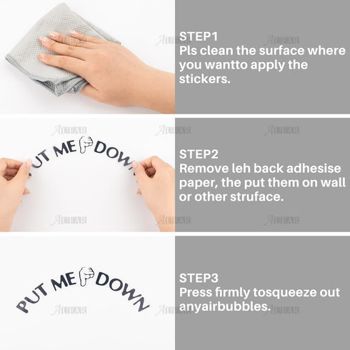 AUEAR, Funny Bathroom Toilet Seat Sticker Decal Reminder Decoration for DIY (4 Pack)...