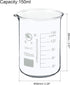 PATIKIL 150ml Low Form Glass Beaker, 3.3 Borosilicate Glass Graduated Printed Scale Measuring Cups with Spout for Kitchen Lab Liquids Transit Boil...