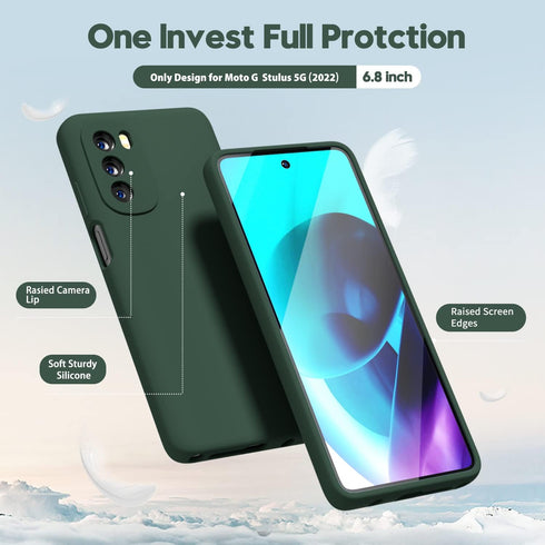 oakxco for Motorola Moto G Stylus 5G 2022 Phone Case Liquid Silicone,Cute Thin Slim Soft Rubber TPU Plain Smooth Gel Cover for Women Girl Aestheti...