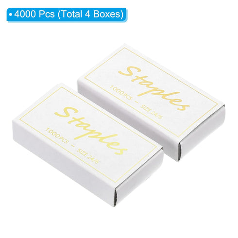 PATIKIL 24/6 Staples, 4000 Pcs 50/Strip Standard Size Jam Free Sharp Chisel Point Stapler Refill for Desktop Stapler Home Office, Rose Gold...