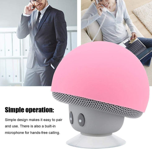 Mini Bluetooth Mushroom Speaker, 5V 3W Wireless Speaker Mini Audio Speaker Subwoofer with Suction Cup, Mushroom Design,...