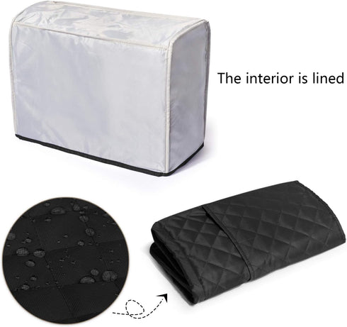 Luxja Dust Cover for Sewing Machine, Sewing Machine Cover with Pockets for Extra Accessories (Compatible with Brother and Singer), Black (Quilted ...