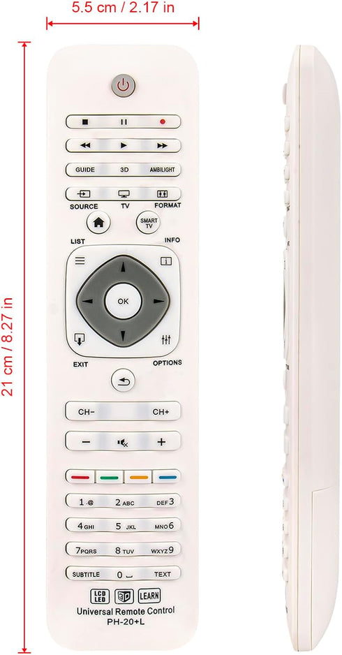 New Universal Replaced Remote Control fit for Philips Smart 3D LCD LED TV 40PFL7007 7000 Series 55PFL7007 46PFL7007K/12 40PFL7007K/12 55PFL7007K/1...