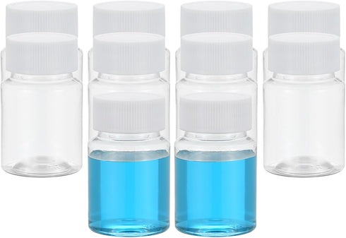 PATIKIL 10 Pcs 50ml Reagent Bottles, PET Wide Mouth Round Bottles with Screw Cap for Lab Water Reagent Liquids Solid Sample Storage Seal, Transpar...
