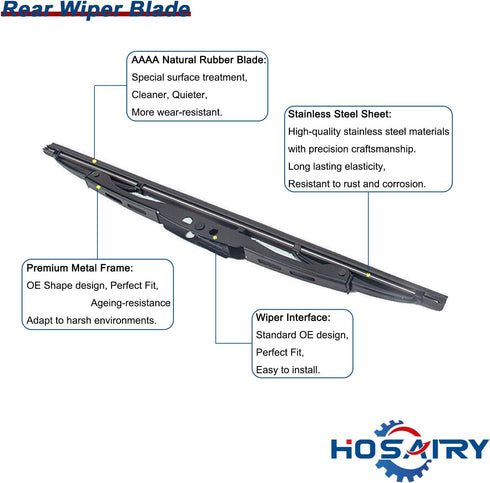 Rear Wiper Arm Blade Set for Cadillac SRX 2010-2016, for Cadillac CTS 2010-2014 Rear Windshield Wiper Arm Blade Assembly 20825881 25937776...