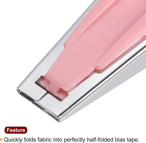 HARFINGTON Bias Tape Maker Kit 18mm Single and Double Fold Fabric Bias Binding Maker Sew Tool for Fabric Quilting Sewing Crafting DIY, Pink...