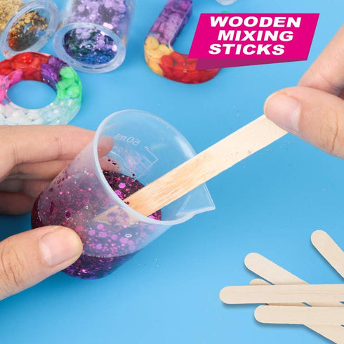 LEOBRO 36 PCS Resin Mixing Cups, 12PCS 100ML Plastic Measuring Cups for Resin, 24PCS 50ML Paint Mixing Cups, with Craft Sticks, Plastic Beakers, L...