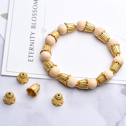 Antique Alloy Cone Spacer Bead Caps, 100pcs Flower Tassel Ends for Bracelet, Necklace, Earring Crafts...