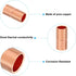 PATIKIL 1-1/8 Inch ID Copper Coupling Fittings, 4 Pcs Rolled Tube Stop Straight Pipe Fitting Welding Joint for HVAC Air Conditioning Plumbing Refr...