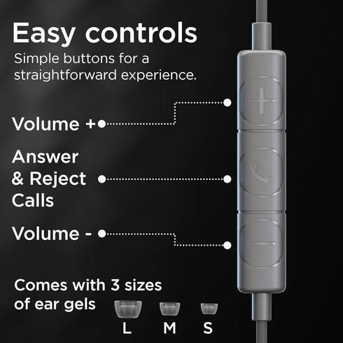 iJoy Fuse Wired Earbuds with Lightning Connector Headphones with Microphone, Noise Cancelling Earphones, Noise Cancelling Headset for Workout, Run...