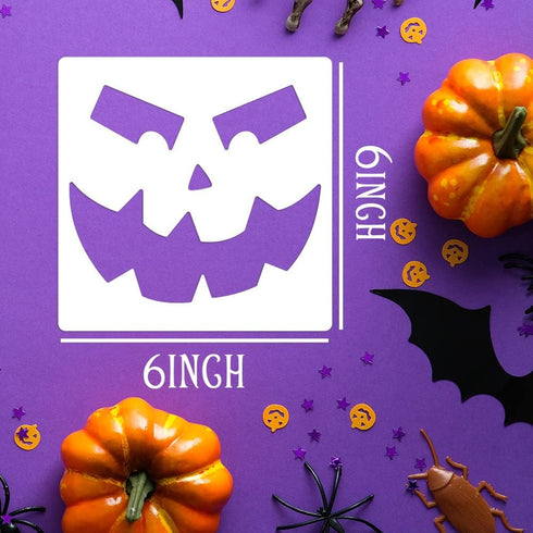 6” Pumpkin Face Stencils Halloween Stencils Reusable Pumpkin Carving Stencil for Painting on Wood Paper Window...