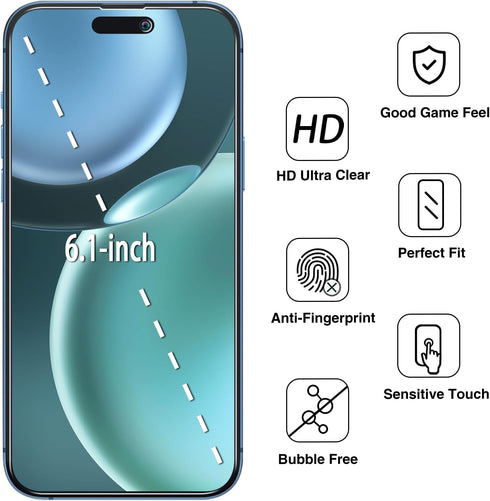 (2 Pack) Privacy Screen Protector Designed for iPhone iPhone 15 Pro Anti-Spy Tempered Glass 6.1-inch, Anti Scratch, Bubble Free......