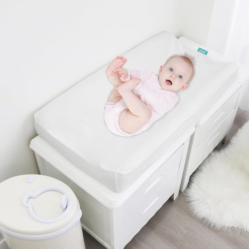 Changing Pad Cover Waterproof, 2 Pack Diaper Change Table Sheets for Baby Boys Girls, Fitted Cradle Sheets for 32"x16" Contoured Pad, Breathable &...