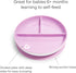 Munchkin Stay Put Suction Plates for Baby and Toddler, 3 Divided Sections , Pink/Purple...
